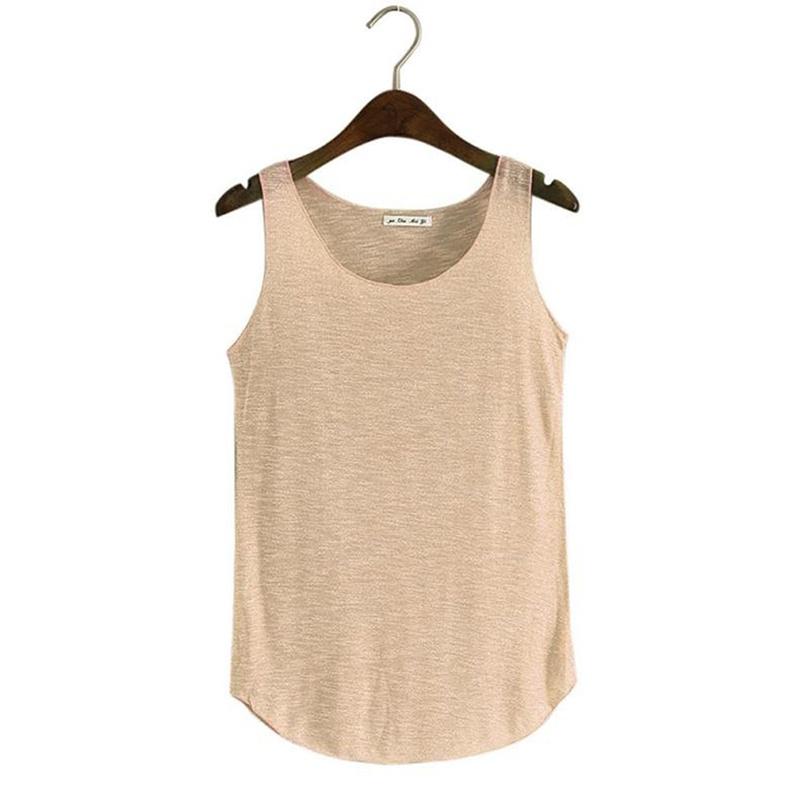 Koreanischer Stil Geripptes Baumwoll U-Ausschnitt Ärmelloses Top Damen Locker Lässig Breiter Träger Cami Dehnbar Basic Tank