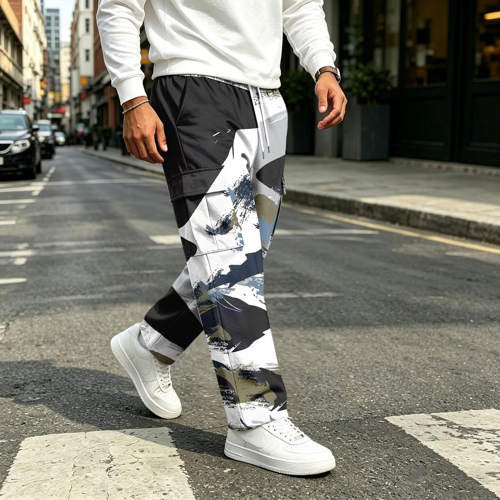 Men's Straight Leg Drawstring Casual Joggers Athletic Pants for Commuting, Travel and Everyday Wear