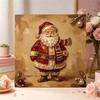 Small Framed Pearl Painting Kit Santa Claus DIY Shiny Bead Art Creative Leisure Craft Ready to Display Home Decor Holiday Gift Wall Art