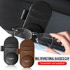 Car Leather Glasses Clip Sun Visor Multi-function Sunglasses Clip Car Accessories For Focus Mondeo MK1 MK2 MK4 MK3 Fiesta ST