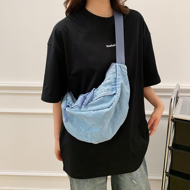 Light Denim Small Bag Women's Shoulder Crossbody Bag Commuter Dumpling Bag