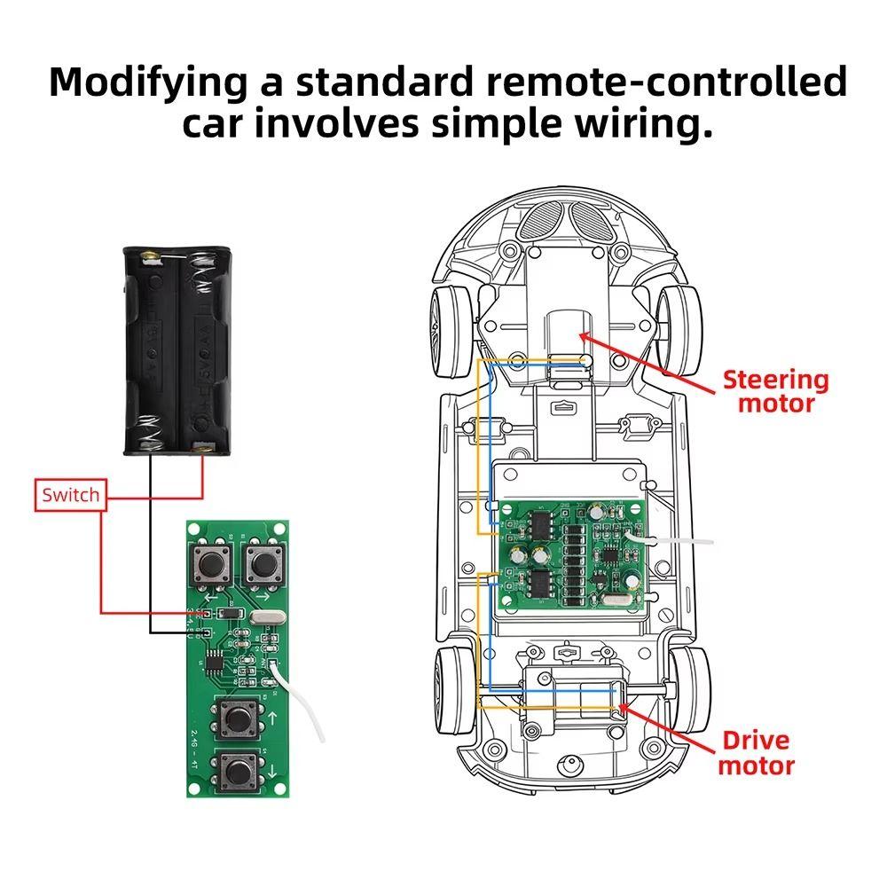 10A Remote Control Receiver 2.4GHz RC Toy Board Remote Control Board Kit  Toy Car Models