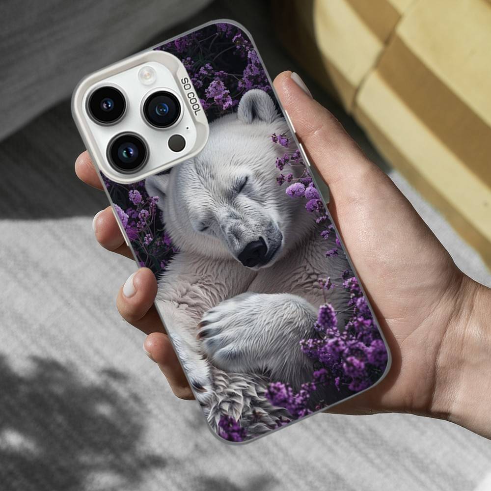 

Cool Animal Polar Bear Phone Case For iPhone 16,15,14,13,12,11,Mini,XS,Pro,SE,MAX White Matte Shockproof Cover iphone15plus