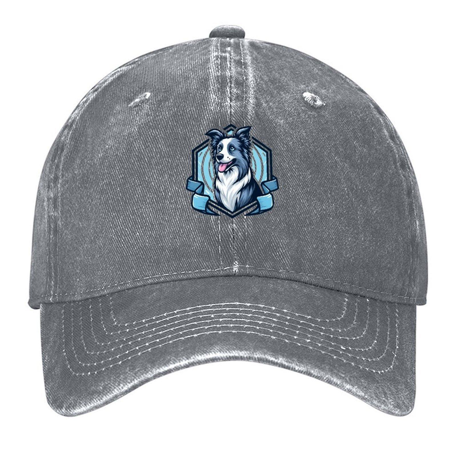 2026 Border Collie Blue Merle Herding Dog Cartoon Illustration Baseball Cap Party Hat Designer Cap Fashionable Woman Hats Men s