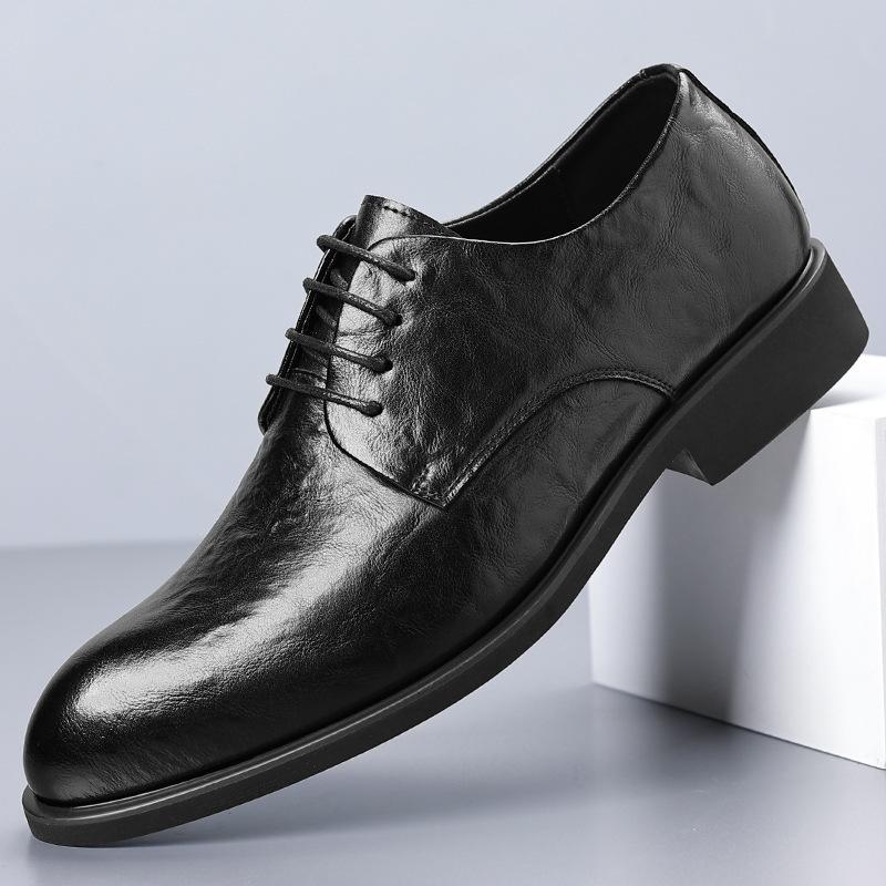 

Мужские туфли-лифты для делового костюма из кожи 6 см, мужские формальные туфли, деловые черные туфли из мягкой кожи, мужские оксфорды, универсальные свадебные туфли 44 чёрный