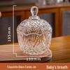 Stylish Glass Storage Jar with Lid: Versatile Clear Jar for Candies, Cotton Swabs, Makeup Brushes, Pens, or Tea.