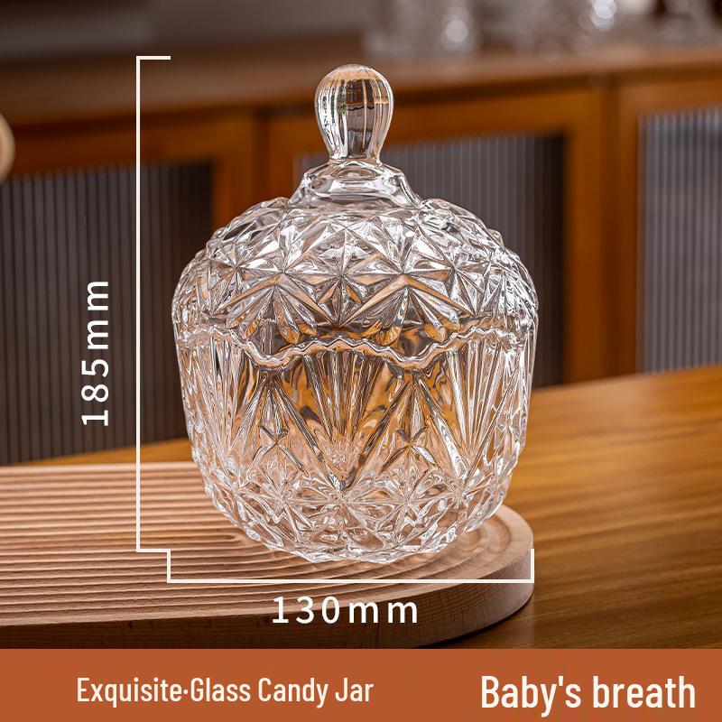 Stylish Glass Storage Jar with Lid: Versatile Clear Jar for Candies, Cotton Swabs, Makeup Brushes, Pens, or Tea.