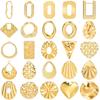 5pcs Geometric Water Drop Irregular Oval Charms For Jewelry Making Supplies DIY Ear Studs Earrings Charm Stainless Steel Pendant