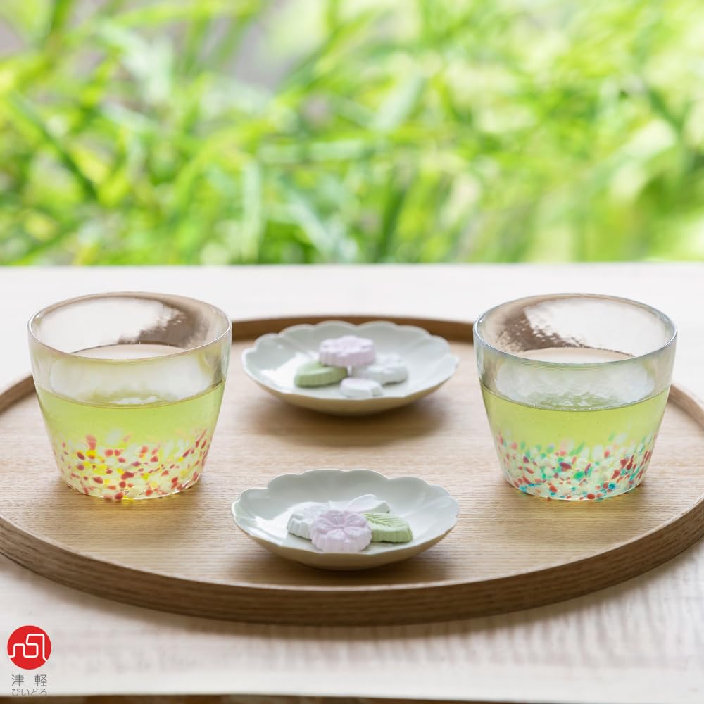 Aderia Sakura Sakura Pair Glass Made In Highball Gift for Housewarming Small Retirement Gift Set, 190ml, Japan, Cups, Beer, Sake, Birthday, Women,