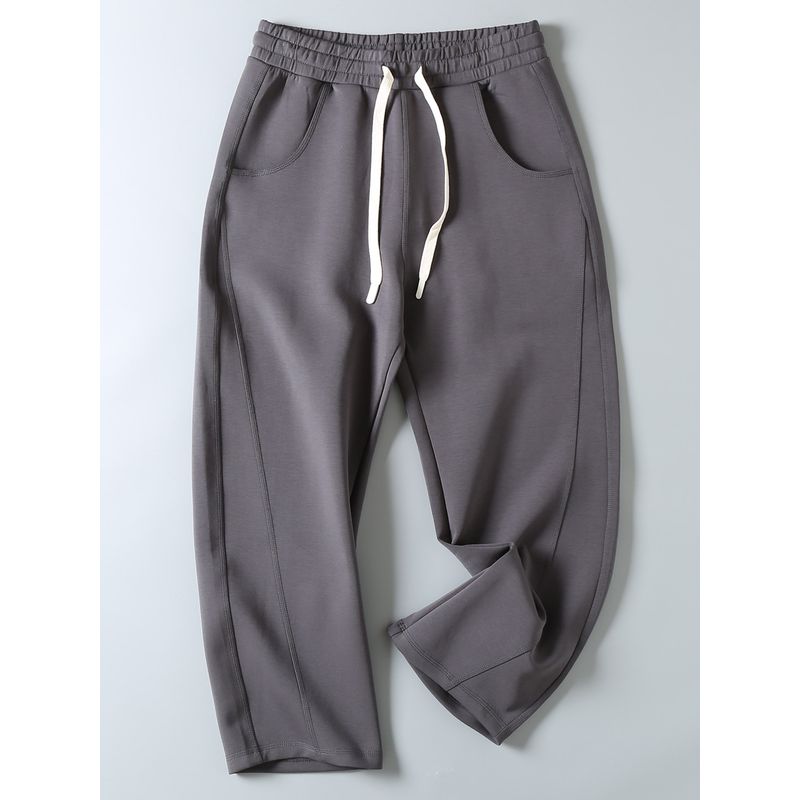 Designer-Style Autumn Loose Wide-Leg Comfortable Sports Casual Space Cotton Curved Sweatpants for Men, Original Foreign Trade Surplus