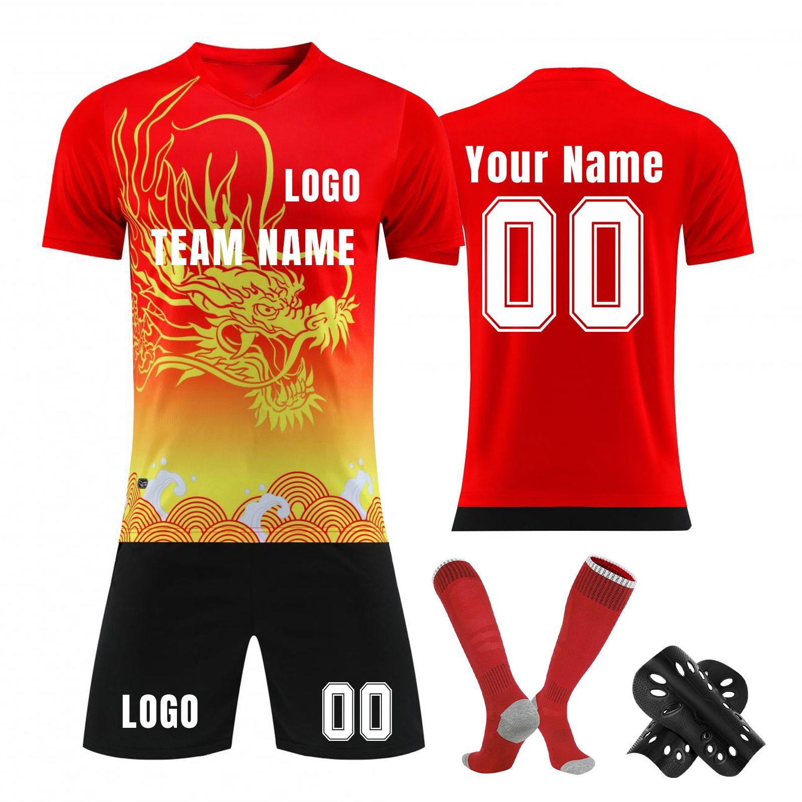 

Комплект персонализированных рубашек для мужчин и девочек с именем и номером, футбольные майки на заказ для мальчиков, тренировочный костюм XXXL красный