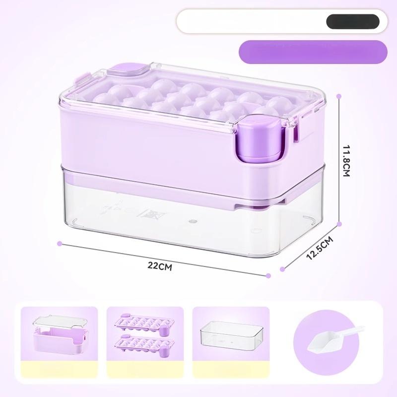 GIANXI Circular Ice Shape Plastics Ice Mould For Kitchen Summer Household Refrigerator Ice Cube Tray Portable 16 Grids Ice Box
