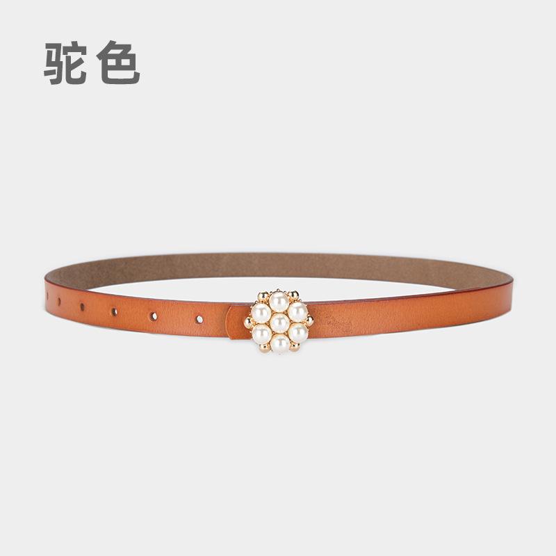 Fine Belt Retro Pearl Decorative Ladies Fine Belt With Windbreaker Dress Waist Seal Waist Jewelry