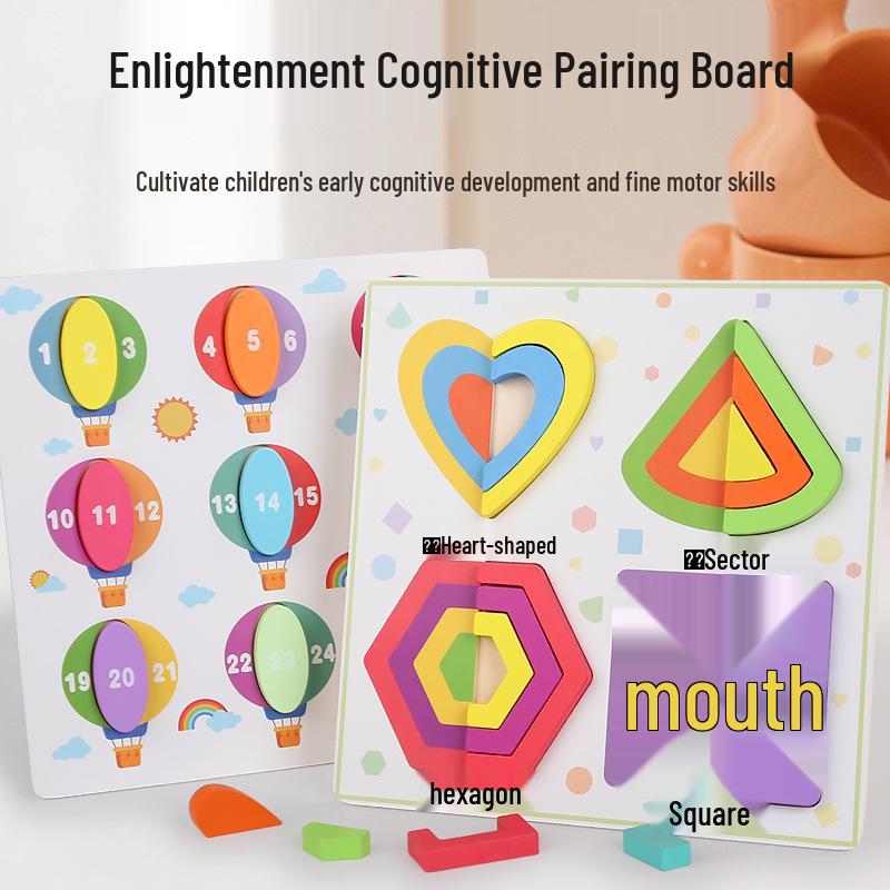

Toddler Geometric Shape Recognition Puzzle Board - Educational Toy for Boys and Girls