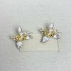 1 pair Luxury Enamel Iris Earrings Temperament Metal Flower Ear Studs  Women