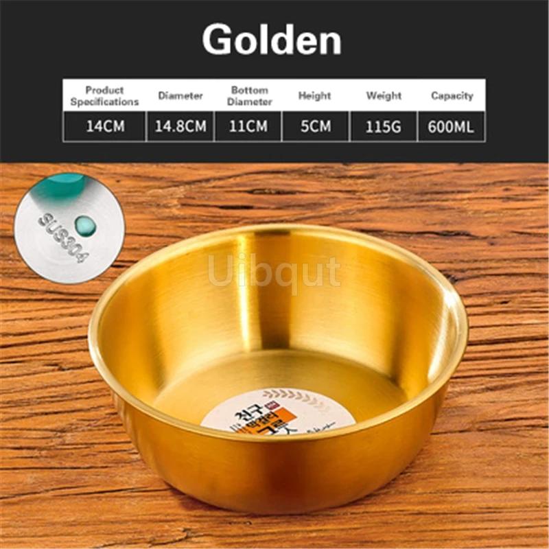 Rice Golden Bowls with Handle Wine Bowl Cooking Basin Seasoning Bowl Noodle Bowl Korean 304 Stainless Steel Rice Wine Bowls