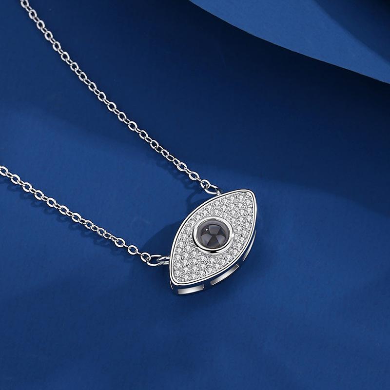 European and American Exaggerated Projection Jewelry, Collarbone Chain Inlaid with Diamonds, Devil's Eye Necklace, Collarbone Chain Jewelry