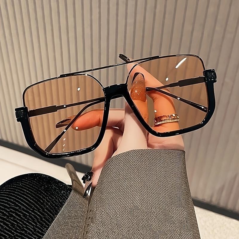 Women's Vintage Rectangular Fashion Glasses Stylish PC Frame with Metal Hinges Casual Streetwear Accessory