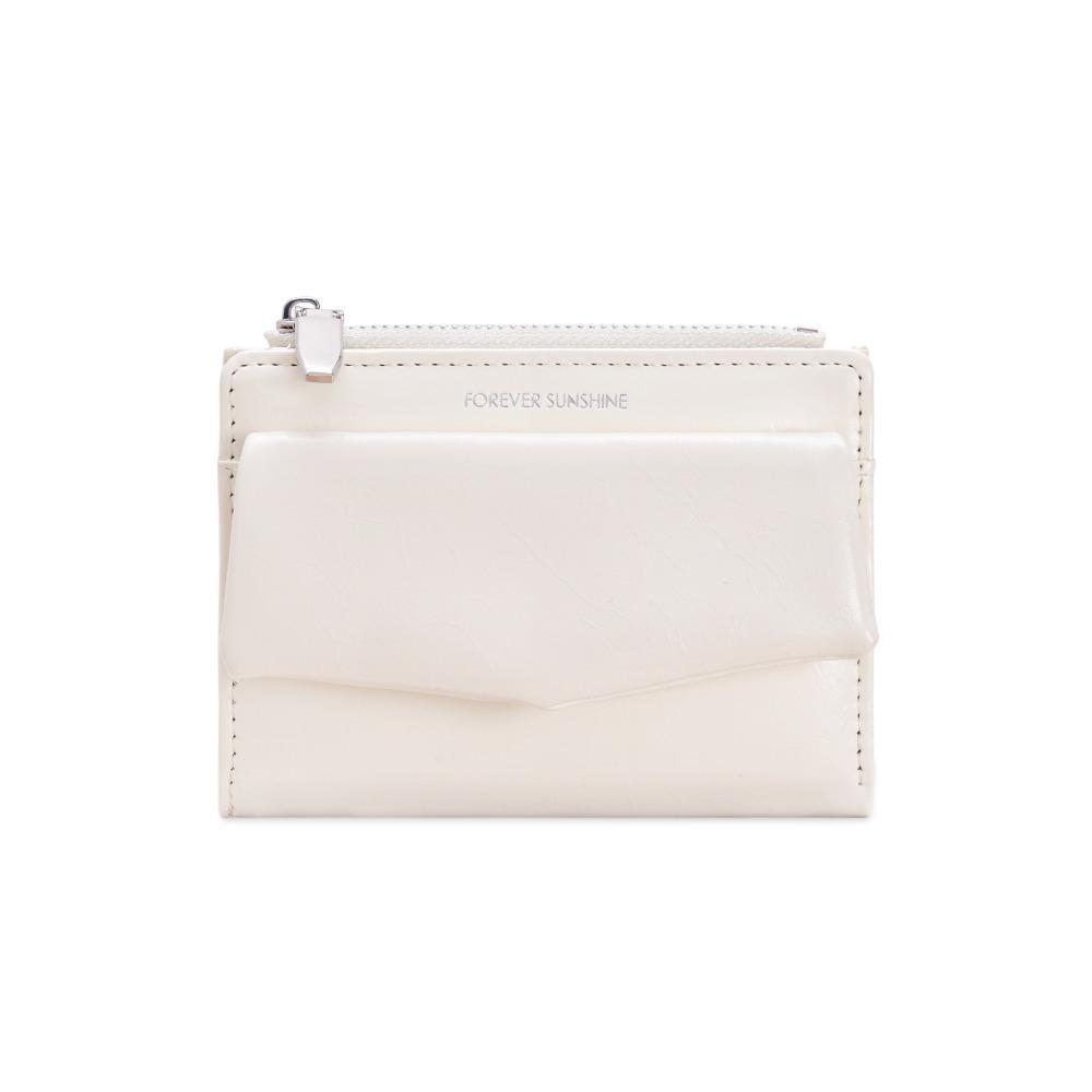Modern Design Solid Color Short Wallet Ultra Thin PU Coin Purse Multi Slot Card Holder Women