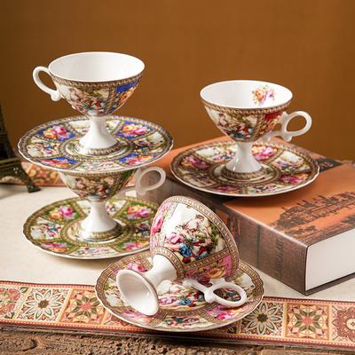 Espressotasse und Untertasse aus Knochenporzellan, Keramik, Untertasse für schwarzen Tee, Nachmittagstee, Kaffeetasse und Untertasse, Paartasse, Geschenk für ein neues Zuhause