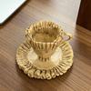 Creature Teeth Coffee Mug with Coaster Decorative Biological Tooth Water Cup Resin Statue Sculpture Home Office Dining Table Desktop Ornament