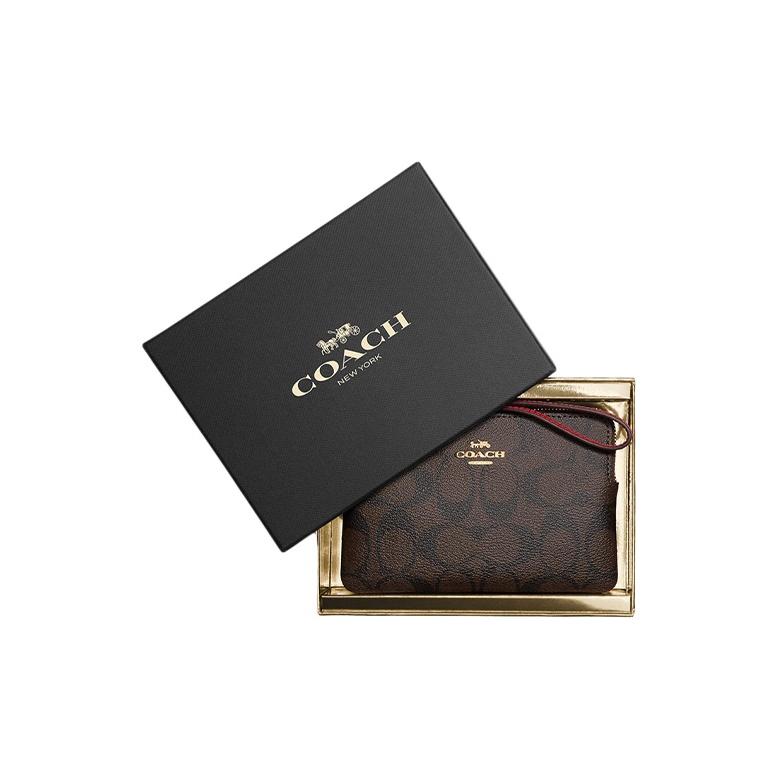 Coach Boxed 16 Monogram Embossed Leather Clutch Women clutch Dark-Brown 80233-IML72 Dark Coffee