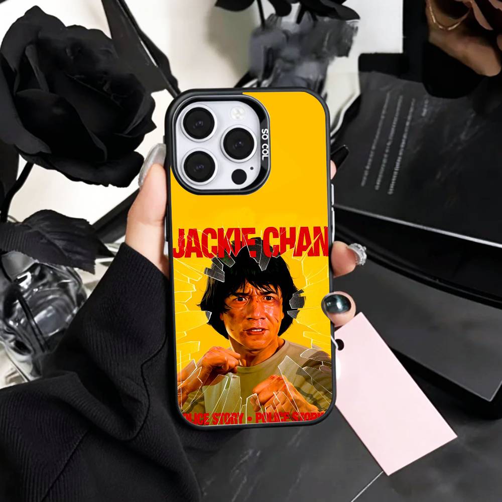 Kung Fu Star J-Jackie C-Chan   Phone Case For iPhone17,16,15,14,13,12,11 Plus,Pro Max Colored Silver Plated Inside Cover