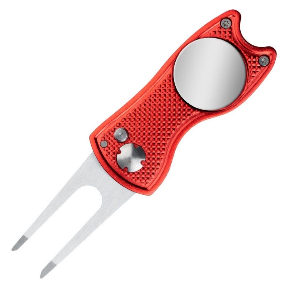 Foldable Golf Repair Tool Magnetic Marker Putting Green Fork Golf Divot Repair Tool  Golf Practice