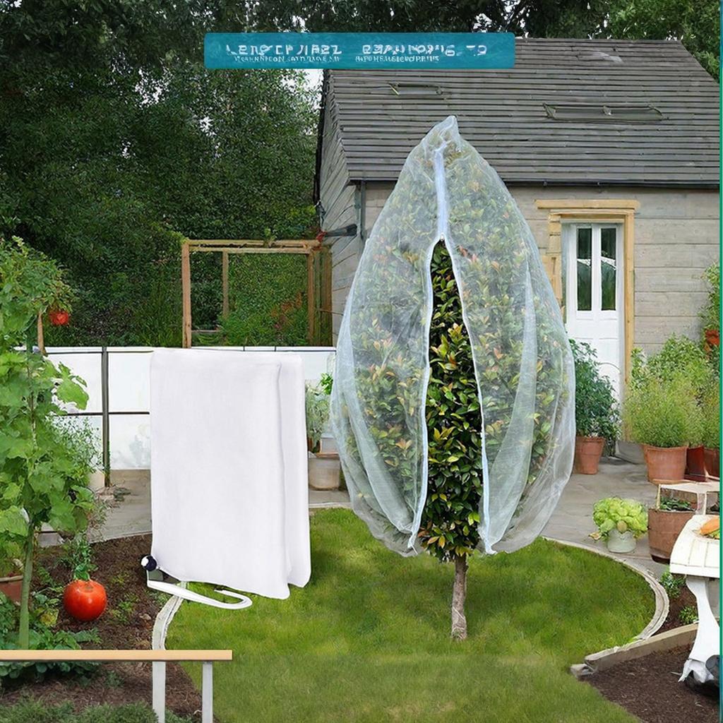 Fruit Tree Netting Cover with Zipper & Drawstring, Insect Bird Barrier Netting for Garden , Ultra Fine Mesh Garden Netting