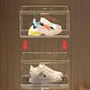 Transparent acrylic shoe box with lid, magnetic suction side opening door, shoe storage box