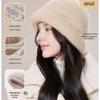 JIUMU Women's Warm Cashmere Blend Knitted Bucket Hat
