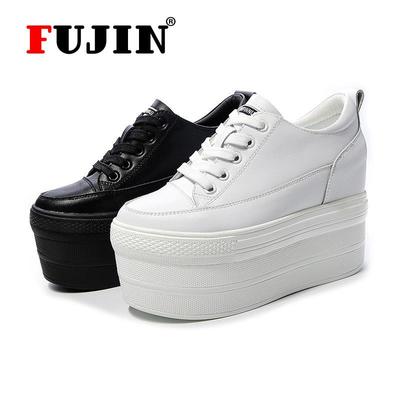 Fujin Genuine Height Increased Super High Heel Platform Casual Sports Fashion Women's Shoes High-top Sneakers Women's Platform Ankle Boots