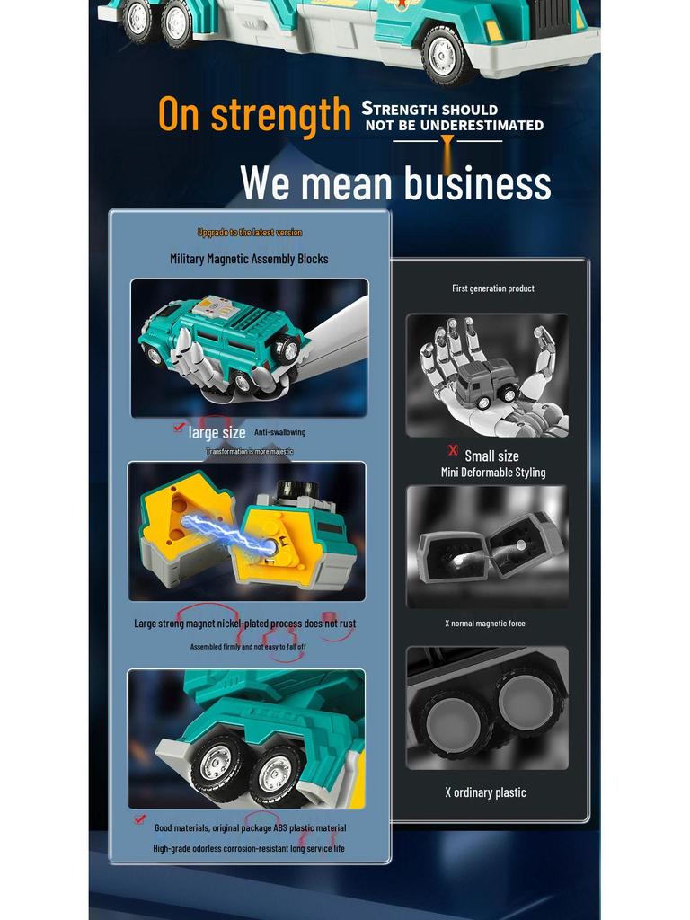 Children's Magnetic Transforming Robot Building Blocks Toy Set