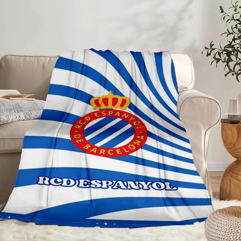 Real Sociedad Crest Design Portable Blanket/Soft Blanket Bedding Blanket Suitable for Travel Camping Living Rooms Offices Sofas Fan Gifts
