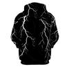 Men 3D Lightning Print Hoodie Casual Sports Knit Sweatshirt With Drawstring Pockets for Spring Autumn Winter