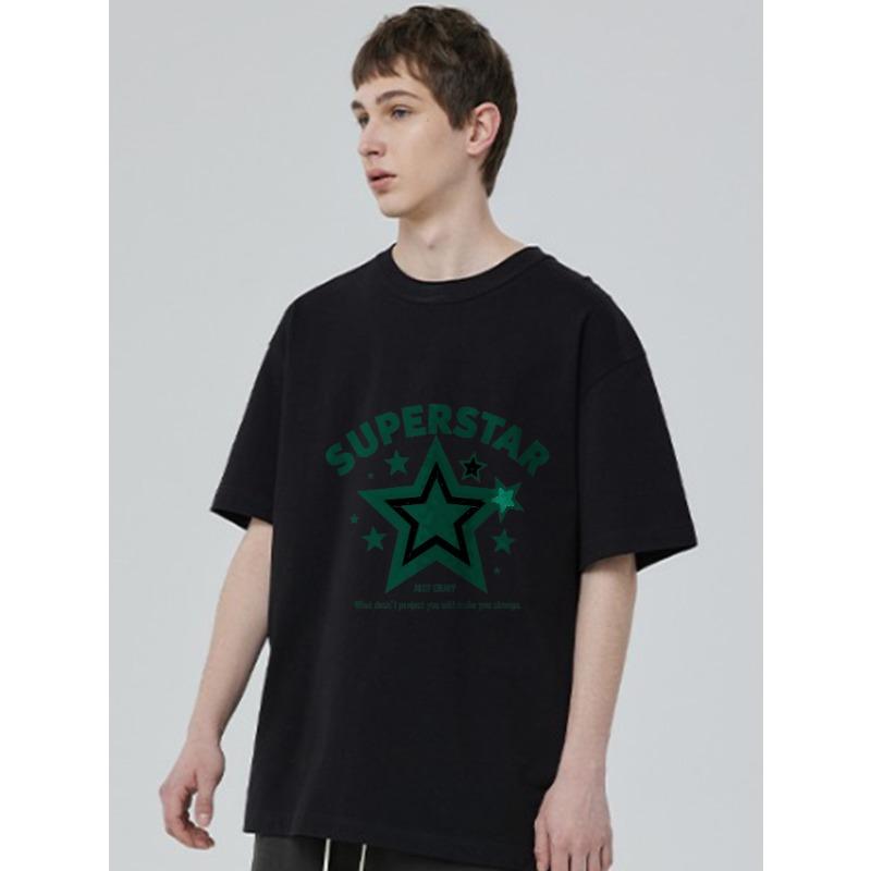 Superstar Graphic T Shirt Black Star Print And Text Casual Wear For Men And Women