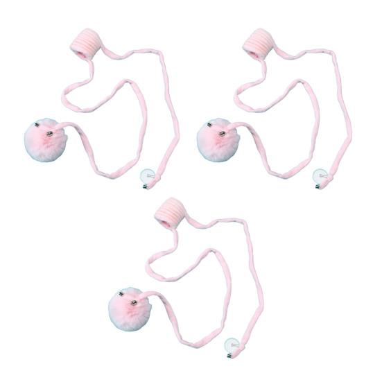 

3 шт. Подвесные пушистые игрушки-мячики с кошачьей мятой для игры, интерактивная игрушка для упражнений для котят с колокольчиком, плюшевый мячик-дразнилка с длинным хвостом для игры в помещении и на улице A