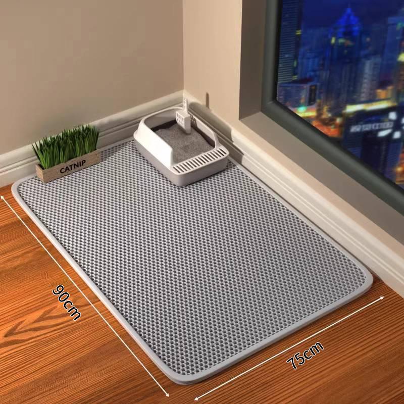 Podložka pod kočkolit s dárkem Dvouvrstvá voděodolná podložka pod kočičí záchod Protiskluzová podložka pod písek pro kočky Omyvatelná podložka na postel Čistící podložka Produkty