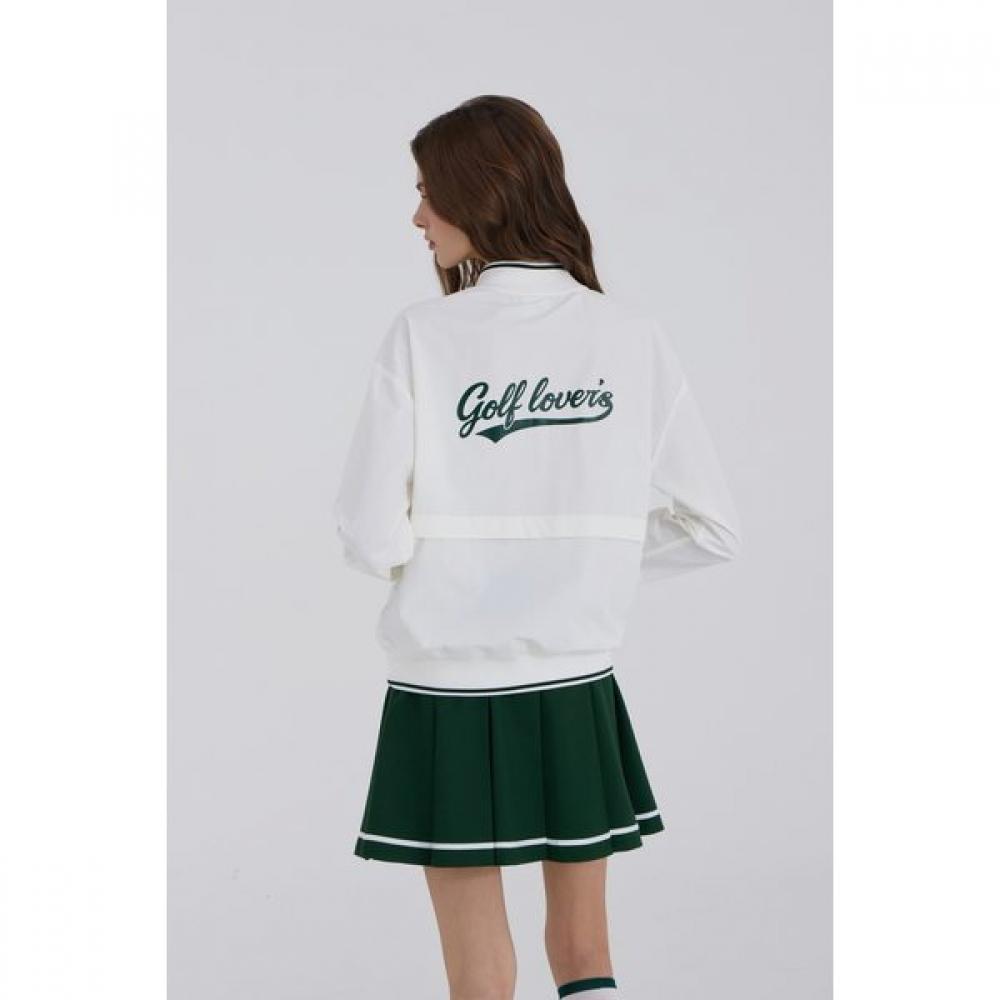 Goxo Golf Rubber Woven Half Zip White