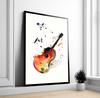 Abstract Graffiti Music Guitar Canvas Printing Pop Art Wall Poster for Music Room Decor