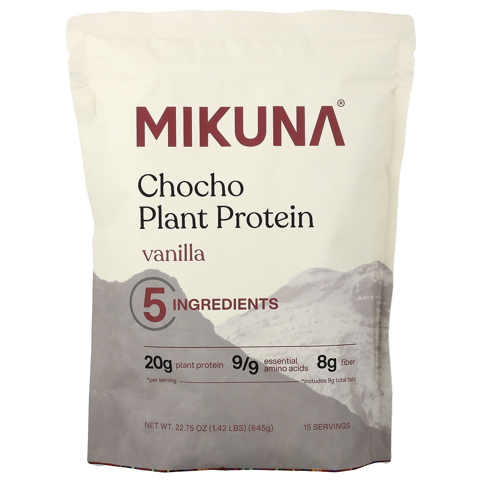 

MIKUNA, Chocho Plant-Based Protein Powder, Vanilla Flavor, 645g (1.42lb)