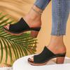 Women Slippers 2025 New Trend Chunky Women Sandals Mid Heels Fashion Slippers Summer Brand Dress Pumps Casual Shoes Slides Women