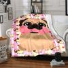 1pc Pug, Heart Blanket Warm, Cozy, And Soft, Suitable for Sofas, Beds, Cars, And Office Use.Perfect for Camping And Travel, Making It a Great Gift for
