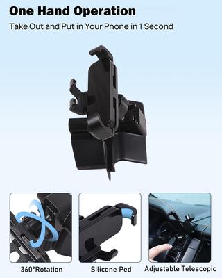 Car Phone Holder Mount For Ford Ranger 2015-2025 Car Central Control Air Vent Cell Phone Holder 360-Degree Rotation Phone Holder