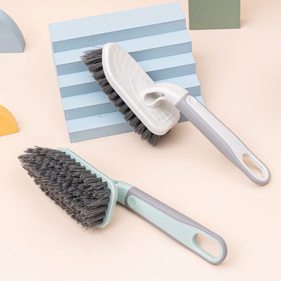 Floor Brush Ergonomic Non-slip Handle Tough Bristles Labor-saving Bathroom Toilet Handled Notch Ground Seam Brush for Hotel