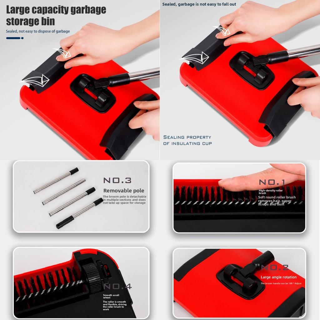 Housekeeping Broom Set With Pp Pet Bristles For Daily Home Cleaning Tasks