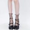 Japanese-style black jk Women's short and mid-length socks, lace mesh stacked short socks, ultra-thin summer versatile transparent socks