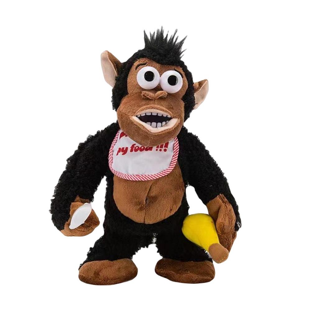 Magnetic Monkey Plush Funny Monkey Eating Banana Toys Crying Gorilla Guarding Food Plush Toy Gorilla Monkey Sensory Stress Toys