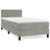 Cadre de lit avec matelas - Maison Exclusive - 90x190 cm - Velours gris clair - Tête de lit réglable