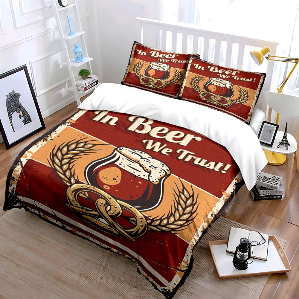 Beer glass, pretzel, wheat. Bedding sets Duvet cover sets Duvet covers Pillowcases(1* Duvet Cover 2* Pillowcases without duvet insert)